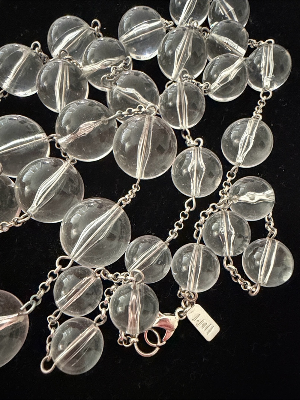 J Jill long and clear chunky beaded necklace